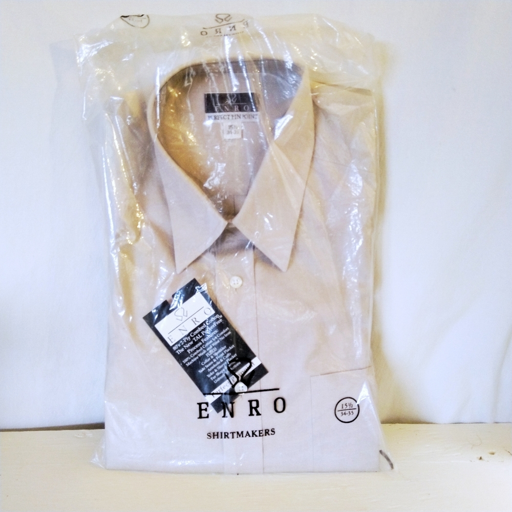 ENRO Pecan PERFECT Pinpoint dress shirt 15 1/2 34/35